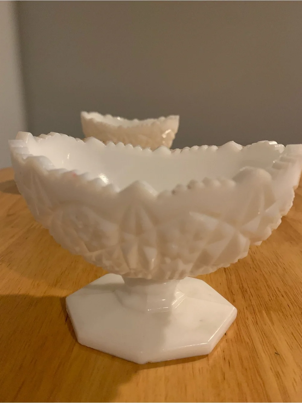 2 Vintage Kemple Milk Glass Candle Holders